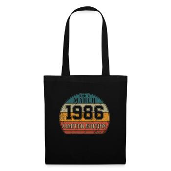 Geburtstag - Limited Edition März 1986 - Stoffbeutel - Schwarz - Vorne
