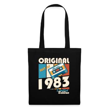 40e anniversaire Cassette Novembre Vintage 1983 - Sac en tissu - noir - Devant