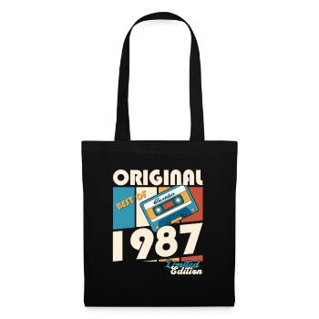 36e anniversaire Cassette Novembre Vintage 1987 - Sac en tissu - noir - Devant