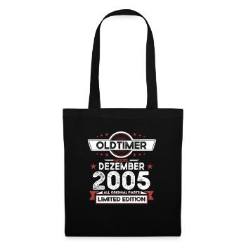 18. Geburtstag Oldtimer Dezember Jahrgang 2005 - Stoffbeutel - Schwarz - Vorne