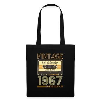56e anniversaire Cassette décembre Vintage 1967 - Sac en tissu - noir - Devant