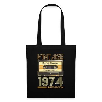 49e anniversaire Cassette décembre Vintage 1974 - Sac en tissu - noir - Devant