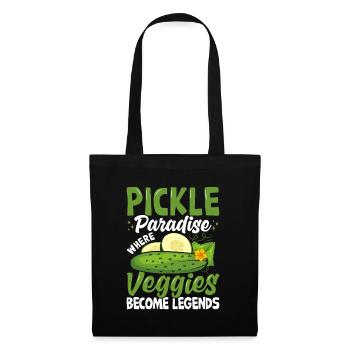 Paradis des cornichons - cadeau de concombre - Sac en tissu - noir - Devant