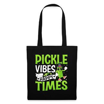Pickle vibes happy times - Concombre Tshirt - Sac en tissu - noir - Devant