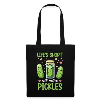 Mangez plus de concombres - Cadeaux de concombre - Sac en tissu - noir - Devant
