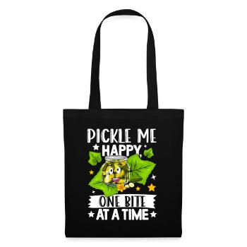 pickles- Gurken Geschenke, Gurken Tshirt - Stoffbeutel - Schwarz - Vorne