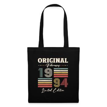30. Geburtstag Original Februar Jahrgang 1994 - Stoffbeutel - Schwarz - Vorne