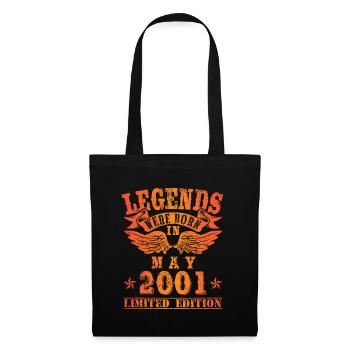 Legends were born in Mai 2001 Geburtstag - Stoffbeutel - Schwarz - Vorne