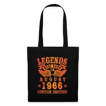 Legends were born in August 1966 Geburtstag - Stoffbeutel - Schwarz - Vorne