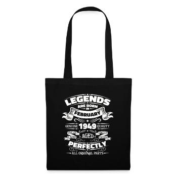 75th Birthday Husband February Vintage 1949 Legendary - Tote Bag - black - Front