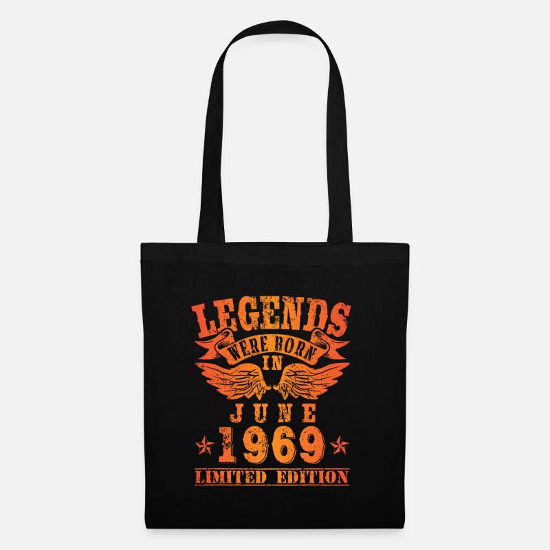 Legends were born in Juni 1969 Geburtstag - Stoffbeutel - Schwarz