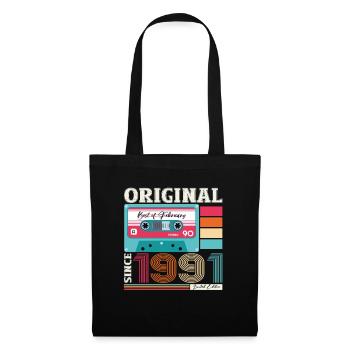 33e anniversaire mari février 1991 Mixtape Cassette - Sac en tissu - noir - Devant