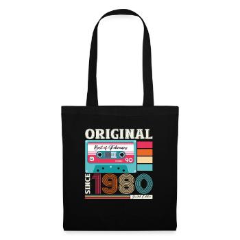 44th Birthday Husband February 1980 Mixtape Cassette - Tote Bag - black - Front