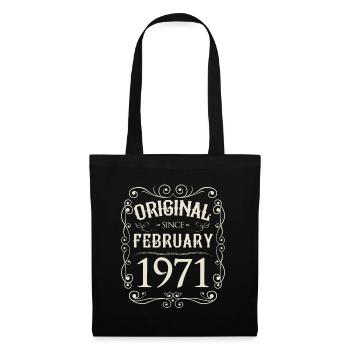 Vintage - Original since Februar 1971 Geburtstag - Stoffbeutel - Schwarz - Vorne