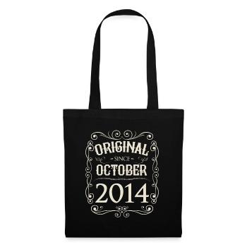 Vintage - Original since Oktober 2014 Geburtstag - Stoffbeutel - Schwarz - Vorne