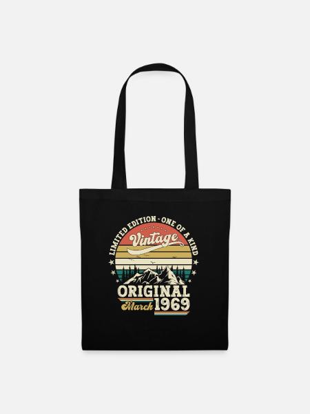 55. Geburtstag Geschenk Mann Original März 1969 - Stoffbeutel - Schwarz