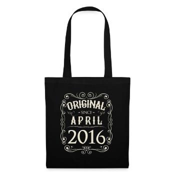 Millésime - Original depuis avril 2016 Anniversaire - Sac en tissu - noir - Devant