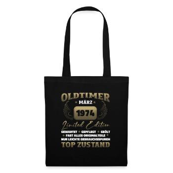 50th Birthday Man Vintage March Vintage 1974 - Tote Bag - black - Front