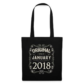 Vintage - Original since January 2018 birthday - Tote Bag - black - Front