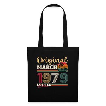 45th Birthday Husband March Vintage 1979 - Tote Bag - black - Front
