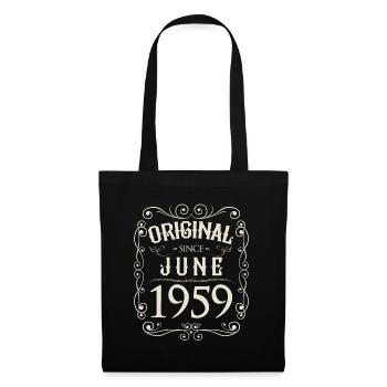 Vintage - Original since Juni 1959 Geburtstag - Stoffbeutel - Schwarz - Vorne