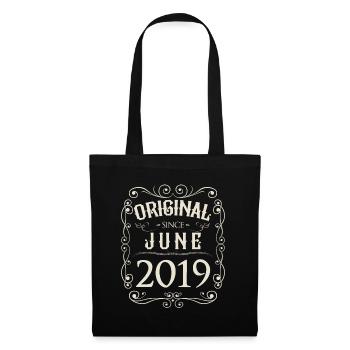 Millésime - Original depuis juin 2019 Anniversaire - Sac en tissu - noir - Devant