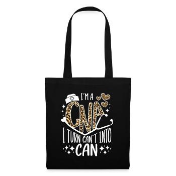 CNA Nursing Quotes Certified Nurse Assistant Gifts - Stoffbeutel - Schwarz - Vorne