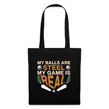 My Balls Are Steel My Game Is Real Pinball Machine - Tote Bag - black - Front