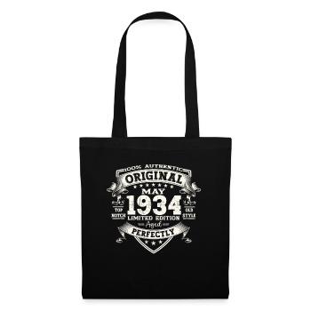 Mai 1934 Millésime 1934 Anniversaire 1934 Légende 34 - Sac en tissu - noir - Devant