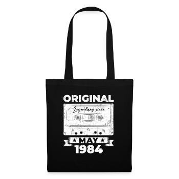 Date de naissance 1984 Mai 1984 Millésime 1984 Légende 84 - Sac en tissu - noir - Devant
