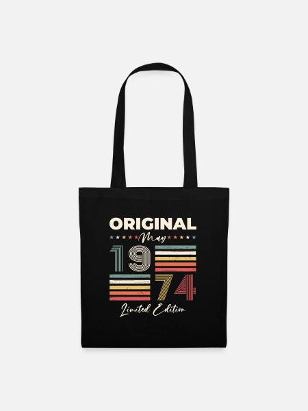 Geburtstag 1974 Mai 1974 Vintage 1974 Legende 74 - Stoffbeutel - Schwarz