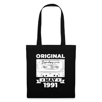 Mai 1991 Millésime 1991 Anniversaire 1991 Légende 91 - Sac en tissu - noir - Devant