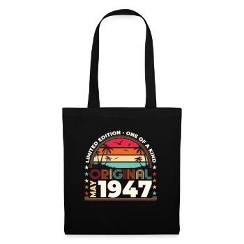 Mai 1947 Jahrgang 1947 Geburtstag 1947 Legende 77 - Stoffbeutel - Schwarz - Vorne