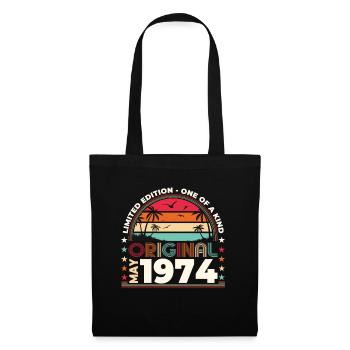 Anniversaire 1974 Mai 1974 Millésime 1974 Légende 74 - Sac en tissu - noir - Devant