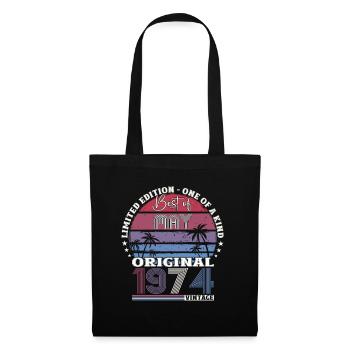 Original mai 1974 Vintage 1974 anniversaire 1974 - Sac en tissu - noir - Devant