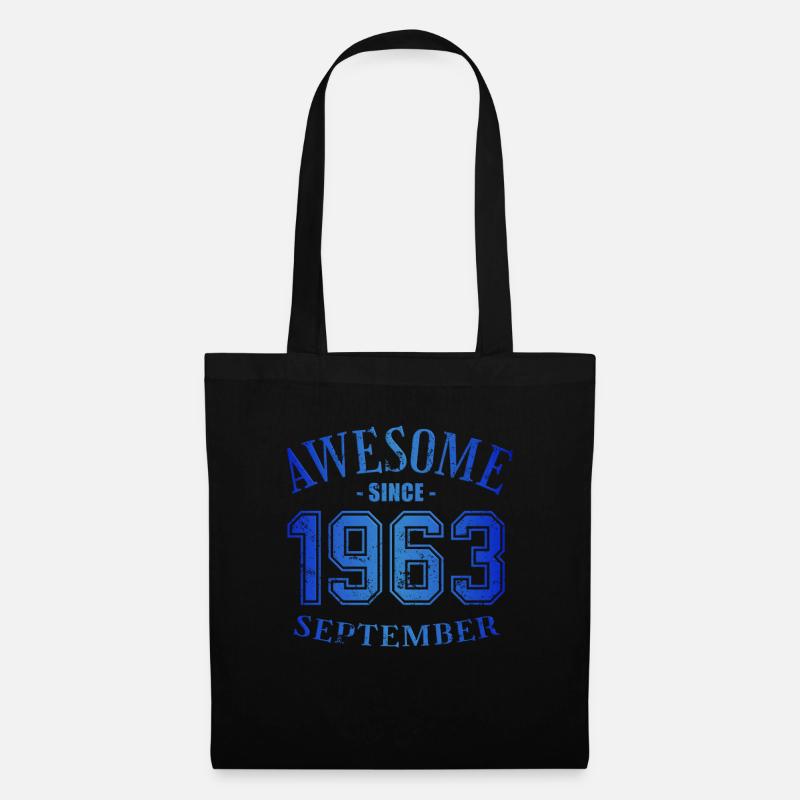 September 1963 - Geburtstag im September Awesome - Stoffbeutel - Schwarz