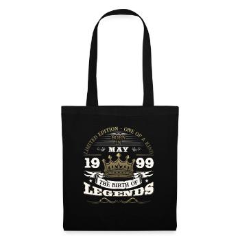 Légende Mai 1999 Millésime 1999 Anniversaire 1999 - Sac en tissu - noir - Devant