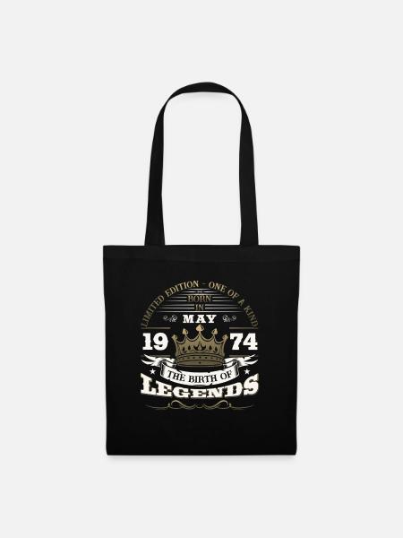 Original May 1974 Vintage 1974 Birthday 1974 - Tote Bag - black
