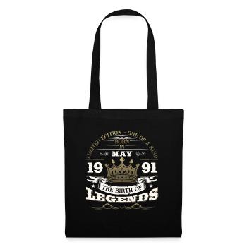 Légendes Mai 1991 Millésime 1991 Anniversaire 1991 - Sac en tissu - noir - Devant