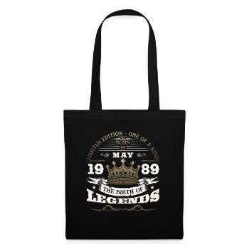 Légende Mai 1989 Millésime 1989 Anniversaire 1989 - Sac en tissu - noir - Devant