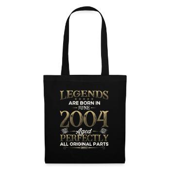 Legende Juni 2004 Jahrgang 2004 Geburtstag 2004 - Stoffbeutel - Schwarz - Vorne