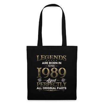 Légende Juin 1989 Millésime 1989 Anniversaire 1989 - Sac en tissu - noir - Devant