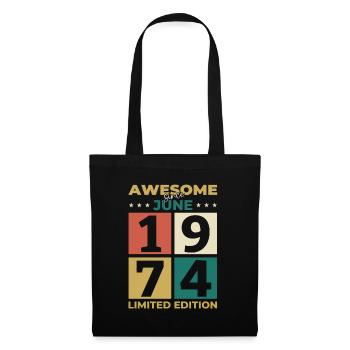 Original Juin 1974 Millésime 1974 Anniversaire 1974 - Sac en tissu - noir - Devant