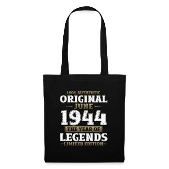 Original Juin 1944 Vintage 1944 Anniversaire 1944 - Sac en tissu - noir - Devant