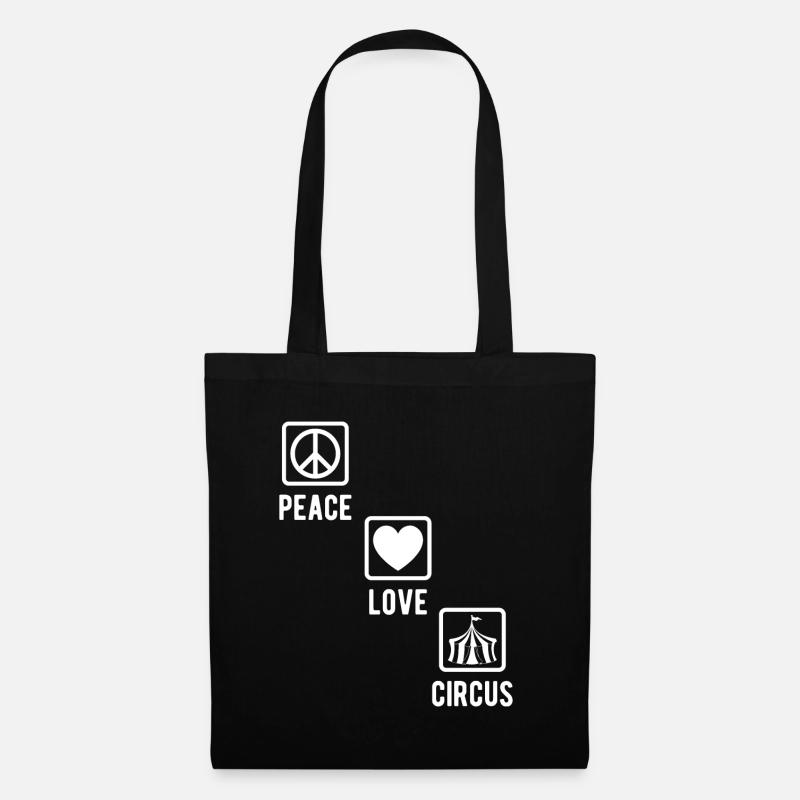 Circus Graphic Peace Love Circus Gift Idea - Stoffbeutel - Schwarz