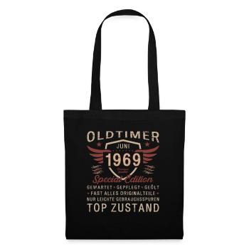 Oldtimer Juni 1969 Jahrgang 1969 55. Geburtstag 69 - Stoffbeutel - Schwarz - Vorne