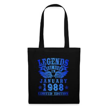 Legends were born in January 1988 Birthday - Tote Bag - black - Front
