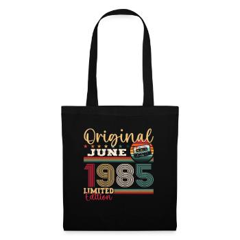 Cassette Juin 1985 Millésime 1985 Anniversaire 1985 - Sac en tissu - noir - Devant