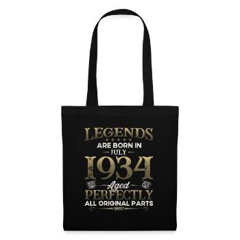 90e anniversaire Original juillet 1934 Né en 1934 - Sac en tissu - noir - Devant