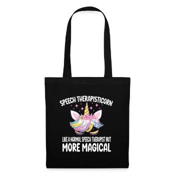 Orthophonisteicorn drôle d’hérapiste cadeau - Sac en tissu - noir - Devant